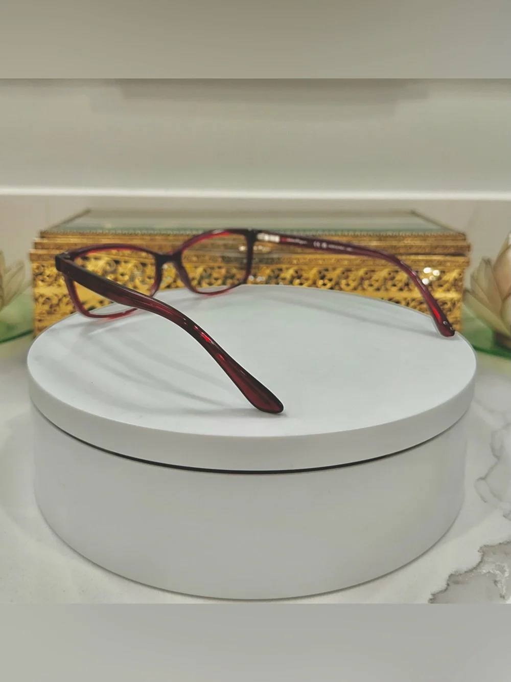 Salvatore Ferragamo SF2886 Vibrant Red Transparent Rx Eyeglass Frames EUC Italy
